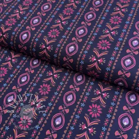 Baumwollstoff Motif stripe navy digital print