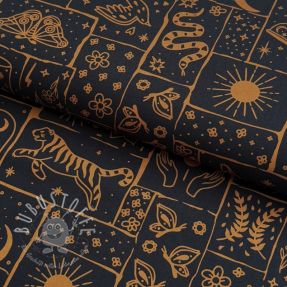 Baumwollstoff Boho black