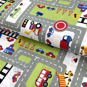 Baumwollstoff Cars on the road design C