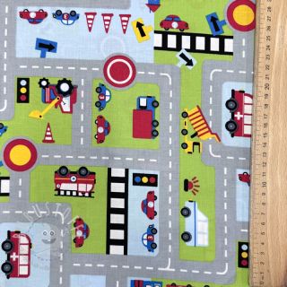 Baumwollstoff Cars on the road design A