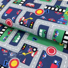 Baumwollstoff Cars on the road design B