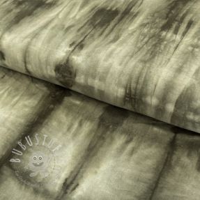 Baumwollstoff HAND TIE DYE camo green