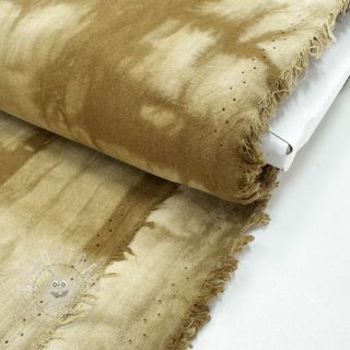 Baumwollstoff HAND TIE DYE golden brown