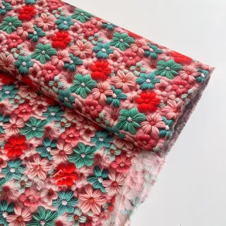 Viskosestoff RAYON POPLIN Knitted design D digital print