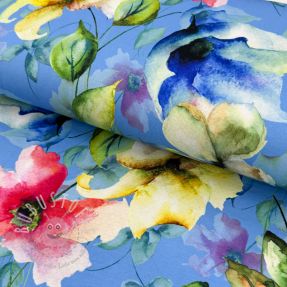 Jersey VISCOSE LYCRA HEAVY Summer flowers design E digital print