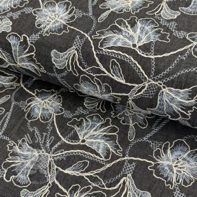 Baumwollstoff JEANS EMBROIDERY Lisa design C