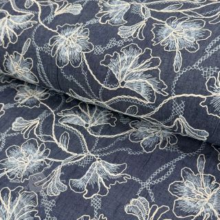 Baumwollstoff JEANS EMBROIDERY Lisa design A