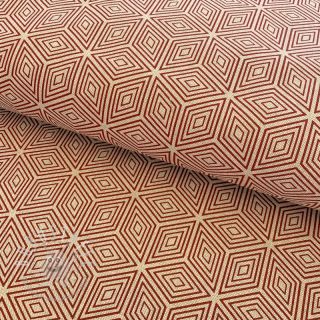 Dekostoff Linenlook Blocks 3D Illusion cherry