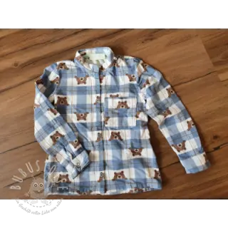 Baumwollstoff FLANNEL Bear check jeans