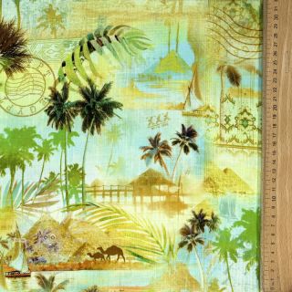 Viskosestoff leinen Egypt design A digital print
