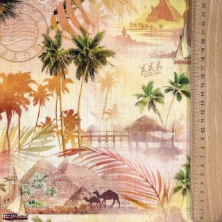 Viskosestoff leinen Egypt design B digital print