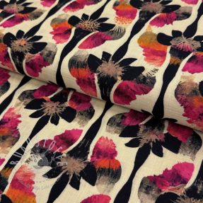 Viskosestoff leinen Artificial flower design B digital print