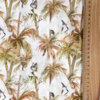 Viskosestoff leinen Crane bird design A digital print