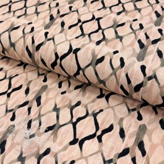 Viskosestoff leinen Ivy Diamonds design B digital print