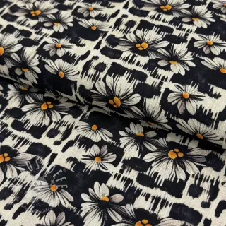 Viskosestoff leinen Daisy design A digital print