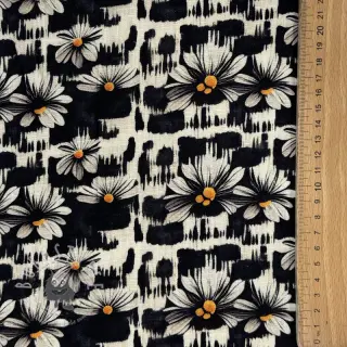Viskosestoff leinen Daisy design A digital print