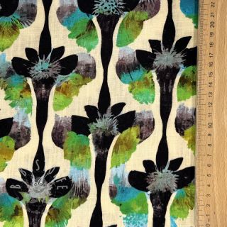 Viskosestoff leinen Artificial flower design A digital print