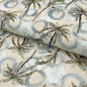 Viskosestoff leinen Palm tree digital print