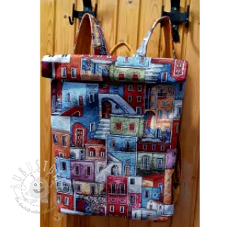 Dekostoff GOBELIN PREMIUM Happy colourful village
