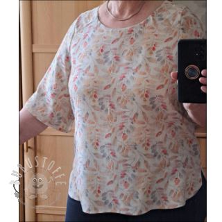 Viskosestoff leinen Natural Lin Lissy pink digital print