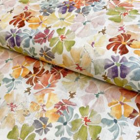 Leinen mit Baumwolle Maya RAMIE yellow digital print