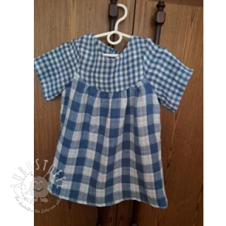 Double gauze/musselin Double sided CHECKS MINI indigo