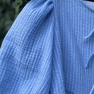 Double gauze/musselin YARN DYED Stripes light blue