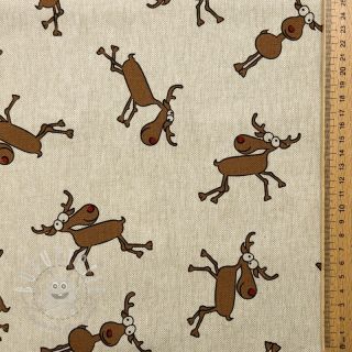 Dekostoff Linenlook premium Moose Funny Comic