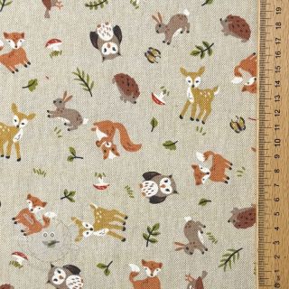 Dekostoff Linenlook premium Forest Friend Animal
