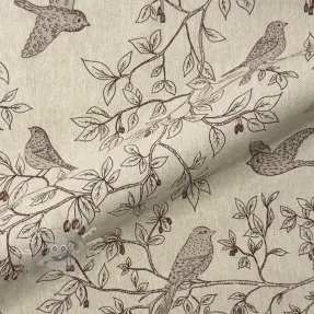 Dekostoff Linenlook premium Branch Bird Song