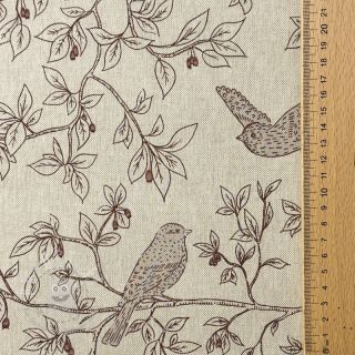 Dekostoff Linenlook premium Branch Bird Song