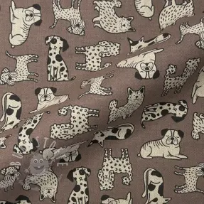 Dekostoff Linenlook premium Dog Wildlife Art