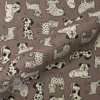 Dekostoff Linenlook premium Dog Wildlife Art