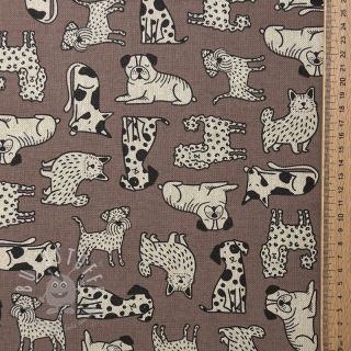 Dekostoff Linenlook premium Dog Wildlife Art