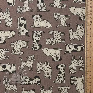 Dekostoff Linenlook premium Dog Wildlife Art