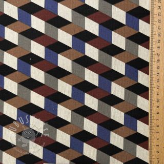 Dekostoff Linenlook premium Cube Illusion Art