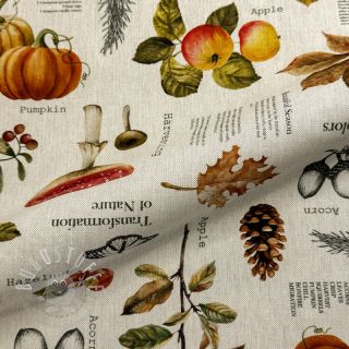 Dekostoff premium Linenlook Fall Harvest Recipe digital print