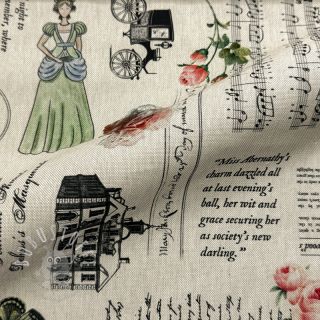 Dekostoff premium Linenlook Regal Newspaper digital print