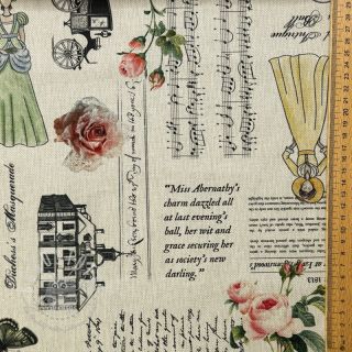 Dekostoff premium Linenlook Regal Newspaper digital print