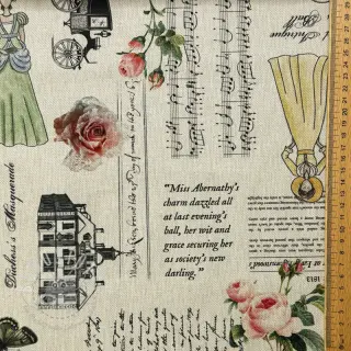 Dekostoff premium Linenlook Regal Newspaper digital print