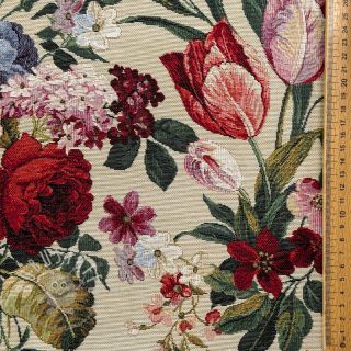 Dekostoff GOBELIN PREMIUM Rose Tullip Bouquet