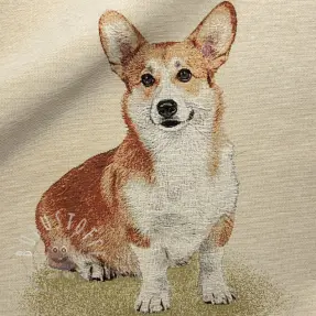 Dekostoff GOBELIN PREMIUM Sitting Corgi Dog PANEL