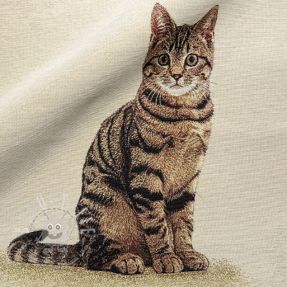 Dekostoff GOBELIN PREMIUM Sitting Kitten Cat PANEL