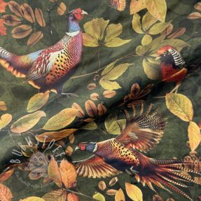 Dekostoff VELVET Pheasant Forest Leaf