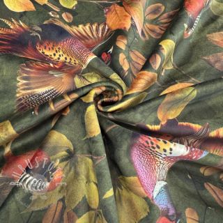 Dekostoff VELVET Pheasant Forest Leaf