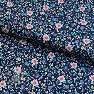 Baumwollstoff Flowers Tara navy design B digital print