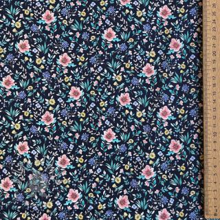 Baumwollstoff Flowers Tara navy design B digital print