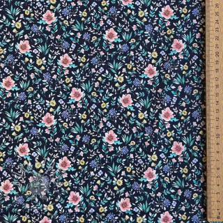 Baumwollstoff Flowers Tara navy design B digital print