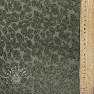 Kuschelfrottee Animal skin dark green
