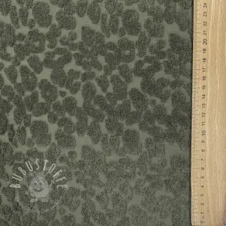 Kuschelfrottee Animal skin dark green
